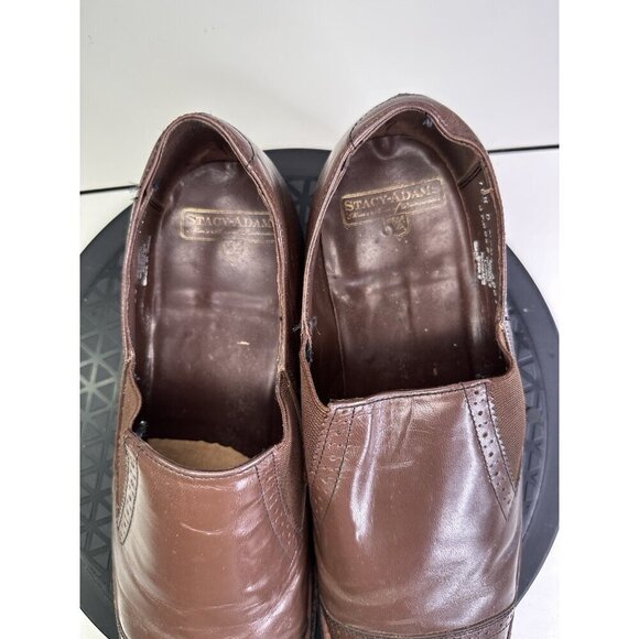VINTAGE Stacy Adams Men\'s Brown Leather Loafers Size 10.5 D main image 5